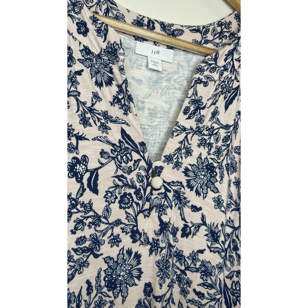 J Jill MP Island Breeze Blush Pink Blue Floral Maxi Dress Fairy Sleeveless Bloom - Picture 5 of 11